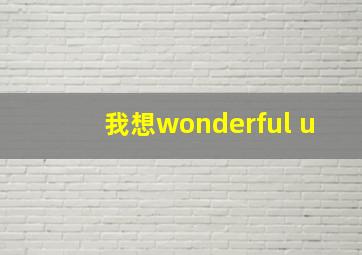 我想wonderful u